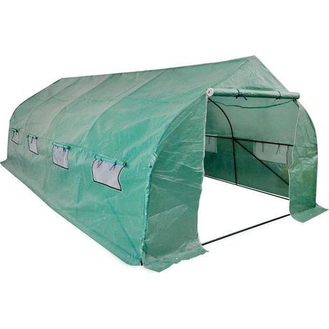Serre de Jardin Serre d'hivernage Serre tunnel portable Cadre en acier 18 m² NSME7136 (1/5)