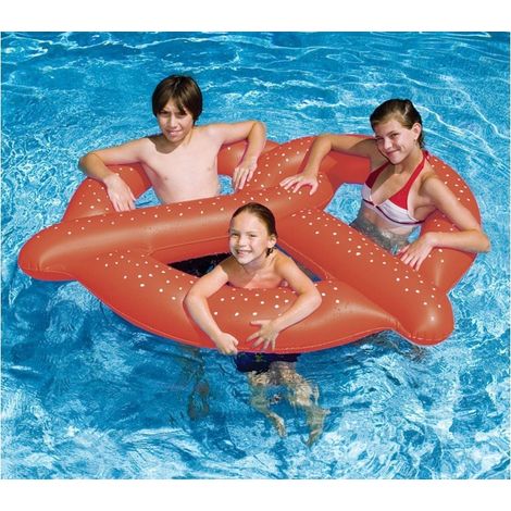 Colchoneta gigante inflable en forma de Bretzel 140 cm de diámetro (1/5)