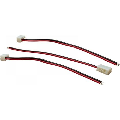 3 Pezzi Connettore 5mm 2 PIN, Per Chiudere Striscia Led Smd con Passo da 5mm Senza Saldare, Cavo 15cm