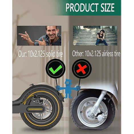 Pneus pleins 10x2, 10X2.125 50/75-6.1 10 pouces sans chambre à air pour Segway Ninebot D40X F25 F30 (1/4)