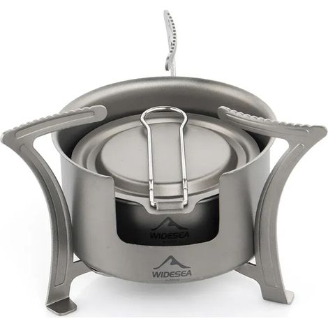 Réchaud de camping Widesea en titane, brûleur à alcool, chauffage portable au bois et au charbon de bois, fourneau, fournitures de cuisine de survie en plein air pour la randonnée, réchauds de cuisine (1/3)