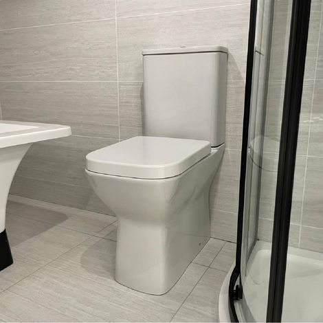 Aura Comfort Height Rimless Close Coupled Toilet & Soft Close Seat (1/3)