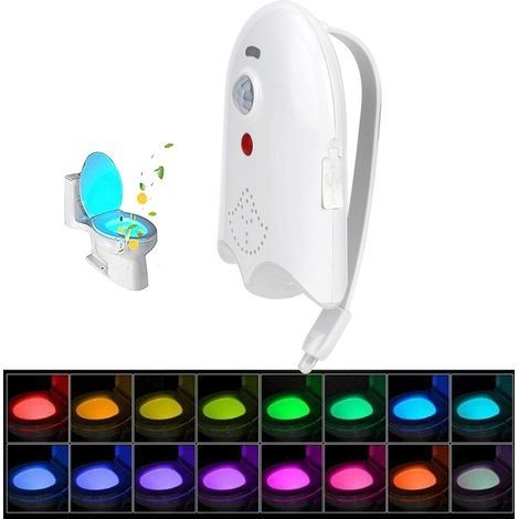 Lampe de Toilette ¨¤ Del, Lampe de Toilette Rechargeable par USB Cuvette de Toilette 16 Couleurs Veilleuse Capteur Salle de Bain Veilleuse Lampe de Toilette ¨¤ Changement de Couleur (1/5)