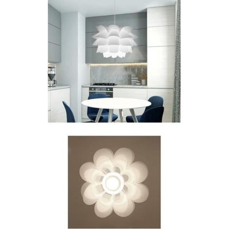 Lustre plafond pendentif la forme du lotus assemblé 36 x 28cm puzzle lumières suspension pour Chambre (1/3)
