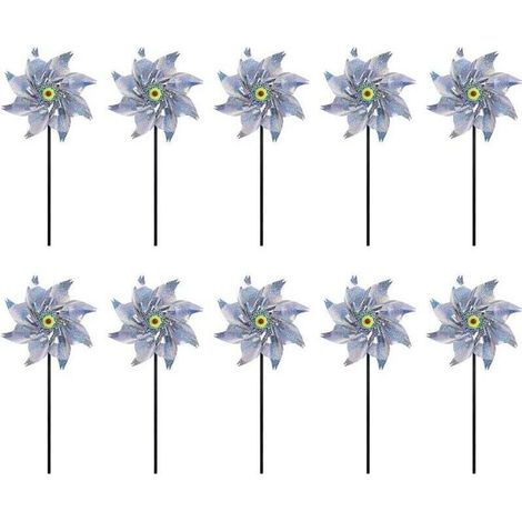 Reflektierende Windmühle, 10 Stück vogelabweisende reflektierende Windmühle, Windmühle für den Garten, Vogelabwehr