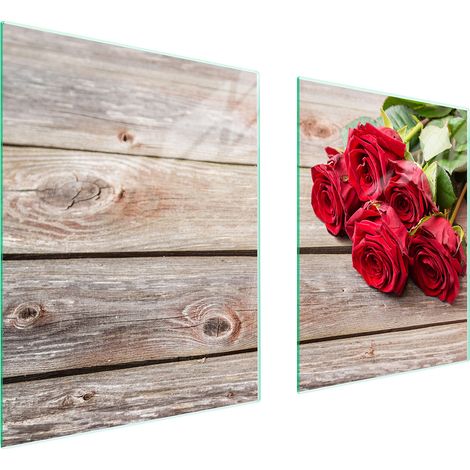 GLASSCHUTZPLATTE FÜR HERD 85x52 ROSEN (1/5)