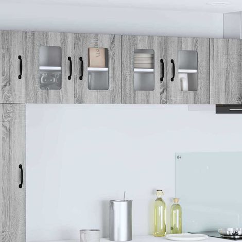 vidaXL Pannello lavastoviglie Kalmar 2 pz Grigio Sonoma