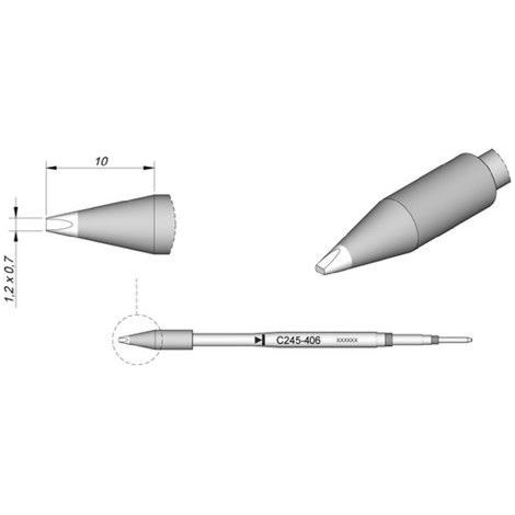 JBC Tools C245406 Lötspitze Meißelform, gerade Spitzen-Größe 0.7 mm Inhalt 1 St. (1/2)