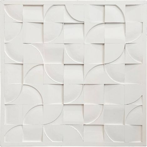 Panneau mural décoratif blanc relief sculpté moderne - blanc pur sculpté (1/3)