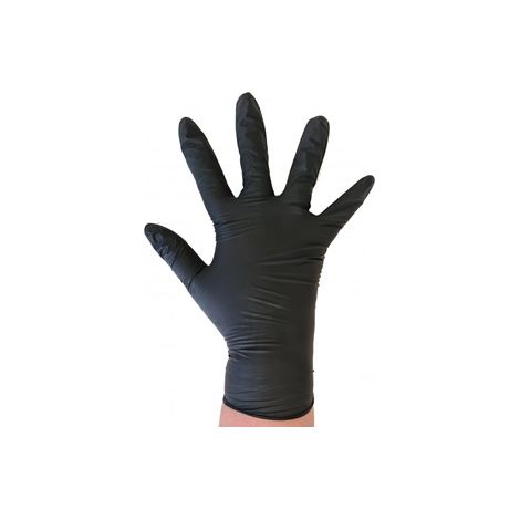 Gant vinyle nitrile noir non poudre boite de 100 taille l