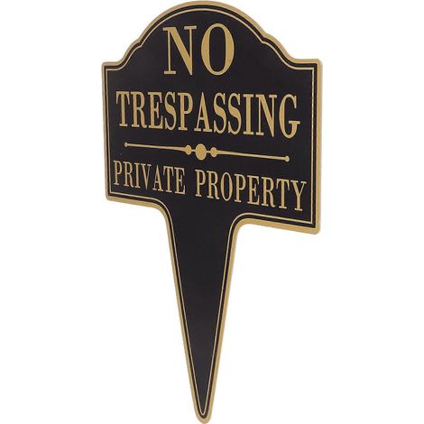 Panneau de sécurité extérieur « Propriété privée – Défense d'entrer » en métal résistant aux intempéries, pour pelouse, jardin, maison et commerce (noir). (1/4)