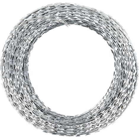 vidaXL Alambre para concertina BTO-22 con clips acero galvanizado 100m (1/5)