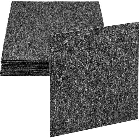 20 x Carpet Tiles with Non-Slip Backing – 50 x 50 cm – Grey – Ideal for Commercial Sites/Offices/Gyms/Homes (5㎡) (1/5)