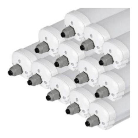 Réglette LED étanche 150cm 48W IP65 120lm/W Interconnectable - Pack de 12 / Blanc Neutre - SILUMEN