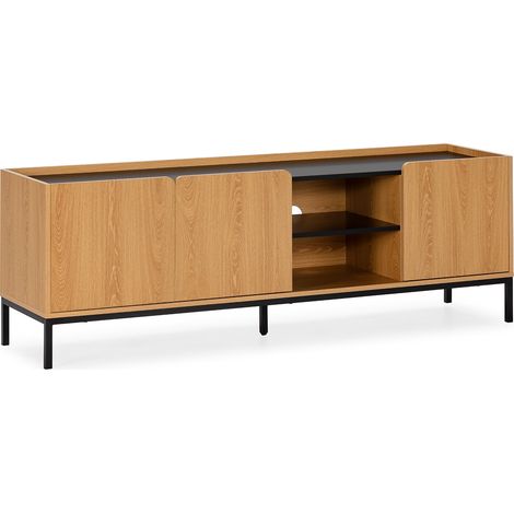 Mueble Tv Curva 3 puertas color Roble (1/5)