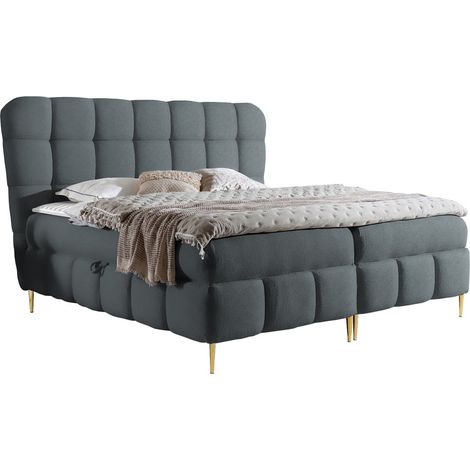 Lit boxspring Musica, Freya 210.23, Double, Continental, 180x200, Tissu, Disponible, 204x208x122cm (1/5)