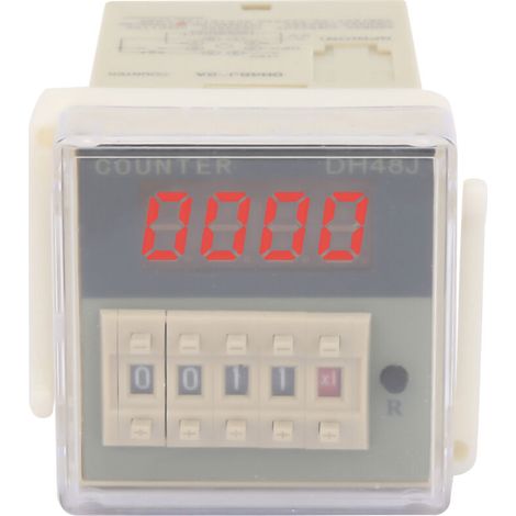 Compteur Électronique LCD DH48J-8A 8 Pins avec Relais Temporisé (12VAC/DC) (1/5)