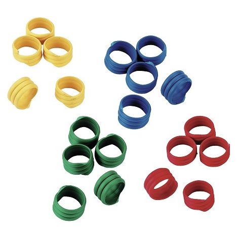 Kerbl Spiralring zur Identifizierung von HÐ©hnern, Truthhne und Phaisanes, unterschiedlichen Farben, 16 mm, Verpackung 100 Einheiten