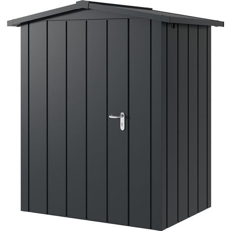 Hörmann Metall-Gerätehaus "Juno" mit Satteldach, JSD1 - Modern, 166 x 118 cm (B x T), anthrazit, 1-flüglige Tür, Anschlag links (1/5)