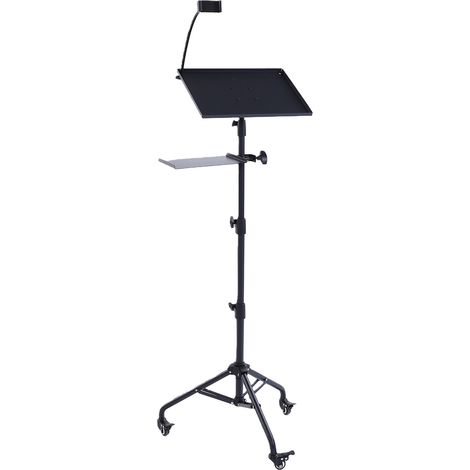 Trépied de projecteur pour ordinateur Portable, hauteur réglable, tablette Portable de 28 à 51.2 pouces avec roulettes et support de téléphone (1/5)
