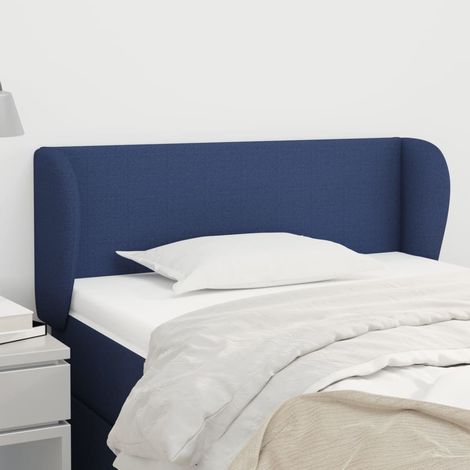 Tête de lit avec oreilles Armoire de tête de lit Bleu 83x23x78/88 cm Tissu 13055 (1/5)