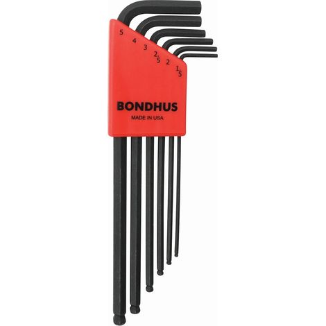 Set mit 6 Winkelschlüsseln Kugelspitze in metrisch 1,5-5mm  Bondhus 10946