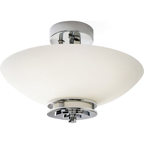 Elstead Hendrik - 3 Licht Semi Flush Badezimmer Deckenleuchte Chrom poliert IP44, G9 (1/4)