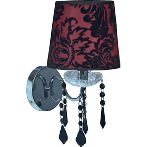 Applique Candellux Astor 1 luce velluto rosso cristalli E14 (1/2)