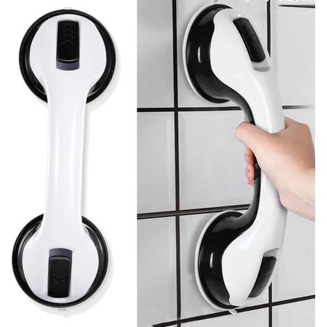 Barras de apoyo NICOLA para baño y ducha, barra de apoyo de alta succión para ducha, barra de seguridad para baño, color negro (1/5)