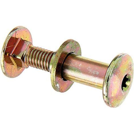 Alberts 338312 Vis ronde a tete conique Multi-Fix, avec ecrou a douille galvanisee, en jaune M 8 x 30 mm kit de 2