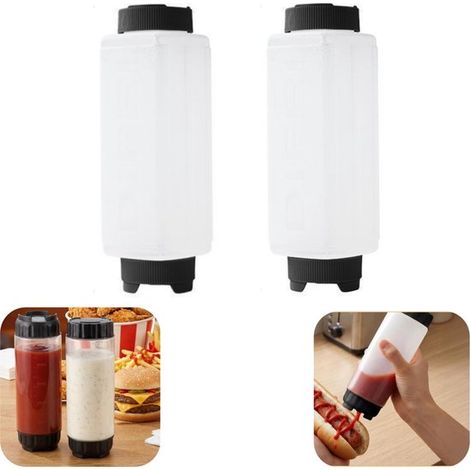 Flacon vide flacon souple tube distributeur de ketchup pot à beurre (noir, 22,8 x 7 cm) (1/5)