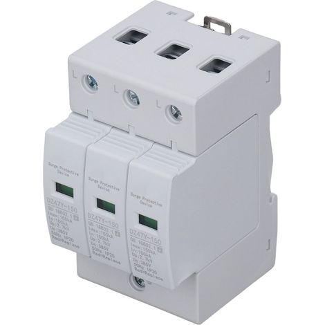 Dispositif de protection contre les surtensions domestiques 150 kA, ignifugé, pour boîte de distribution 385 V triphasé (1/5)