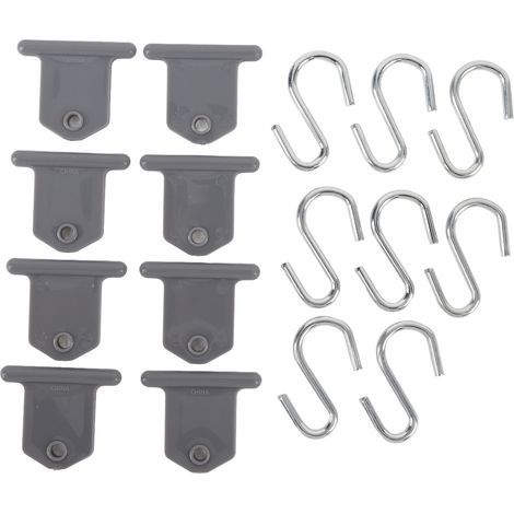 Ortviai Crochets pour Store de Camping RV – 8 Crochets + 8 Supports en Acier Inoxydable 304, Gris