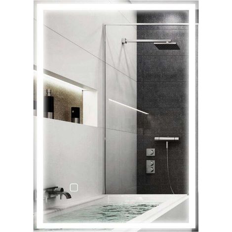 Miroir de salle de bain, miroir mural, LED. Commande tactile, blanc (1/5)