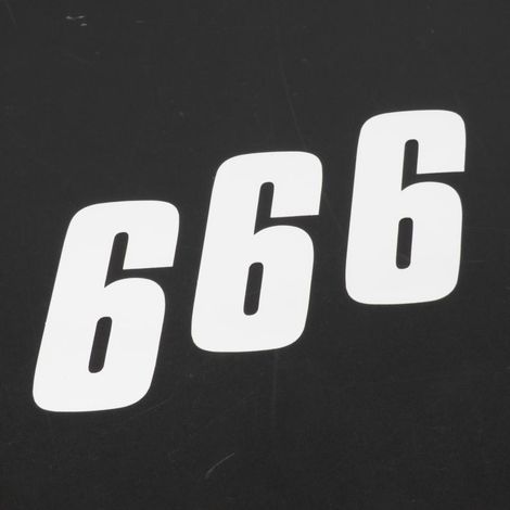 3 Sticker Aufkleber Rennnummer sechs 6 weiß blackbird 100x50 für