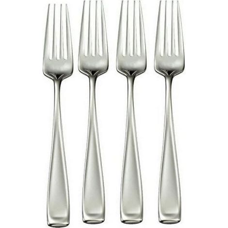 Lot de 4 Fourchettes, Acier inoxydable, Design moderne, Lave-vaisselle, Usage quotidien (1/5)