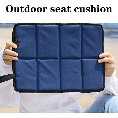 1 coussin de siège pliant en tissu Oxford, tapis rafraîchissant extérieur pour randonnée, portable pour camping, 15.7x11.4in, bleu (1/5)