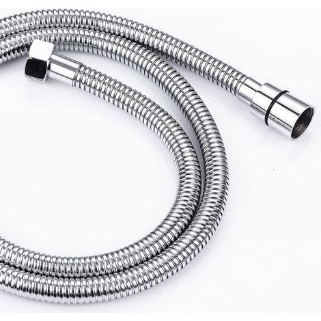 Flexible de Douche Anti-Torsion 2 m - Acier Inoxydable - Raccord G1/2 Universel - Pour Salle de Bain - Compatible Tous Pommeaux - Argenté (1/5)