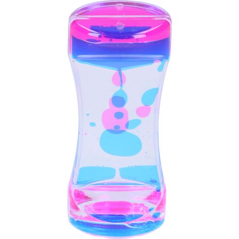 Sablier à bulles colorées bleu et rose - Décoration de bureau ludique et relaxante (1/5)