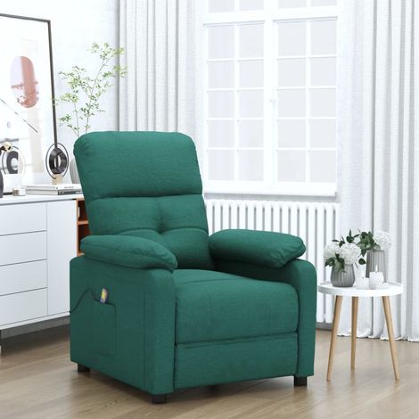 Massagesessel Dunkelgrün Stoff (1/5)