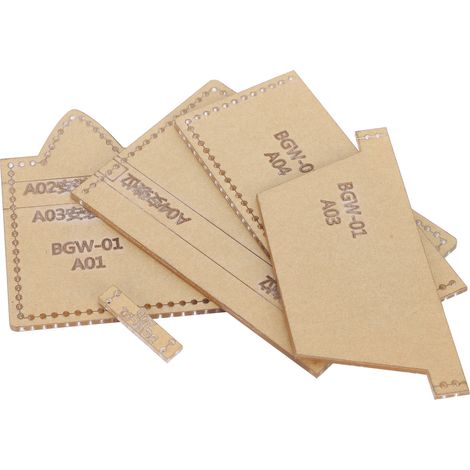 gabarits en acrylique pour pochettes, porte-monnaie et autres objets en cuir faits main. Moule pour créer des pochettes, porte-monnaie et autres objets en cuir. (1/5)