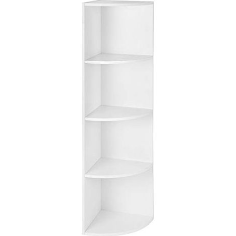Étagère d'Angle Sur Pied - Design Blanc Élégant, Stratifié Classement, Imperméable Sans Formaldéhyde - Pour Salon, Salle de Bain, Rangement Maison - PVC Bois Plastique - Blanc - 120 cm (1/5)