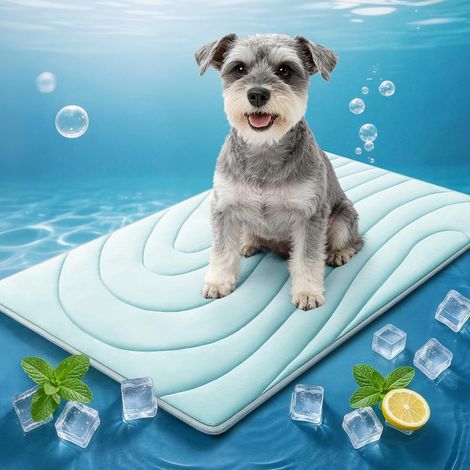 Générique Tapis Rafraichissant Chat Et Chien Durable Tapis Refroidissant pour Chat Portable, Anti Morsures Et Chien Couverture Rafraichissante Chiens Chaleur Matelas Réfrigérant Animaux, Lavable (1/5)