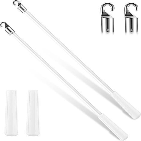 Varilla giratoria para persiana veneciana blanca, 30 cm, juego de 2 accesorios para cortinas Varilla giratoria de plástico blanco Conectores para varilla giratoria (1/5)