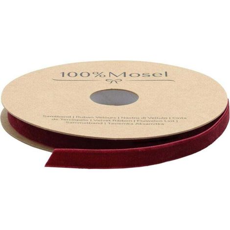 Ruban décoratif en velours 100%rouge bordeaux (1cmx10m)Ruban aspect velours pour décorer et créer des emballages cadeaux spéciaux