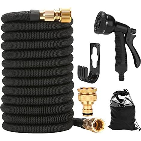 Tuyau darrosage extensible de 22,5m, Tuyau dArrosage Magique Flexible et Sans Pli avec Pistolet de Pulvérisation dEau à 8 Modes, Tuyau Flexible et Léger pour Irrigation, Nettoyage du Jardin (1/5)