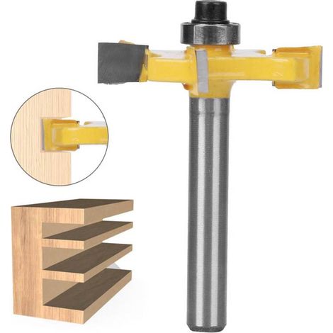 Beyamis Fraise à rainurer en T à 4 lames en carbure cémenté, outil de fraisage, accessoires pour le travail du bois (1/5)