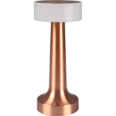 Lampe de table LED tactile, 3 niveaux d'intensité, batterie rechargeable 48h, veilleuse chambre enfant, lampe chevet moderne, finition bronze haltère (1/5)