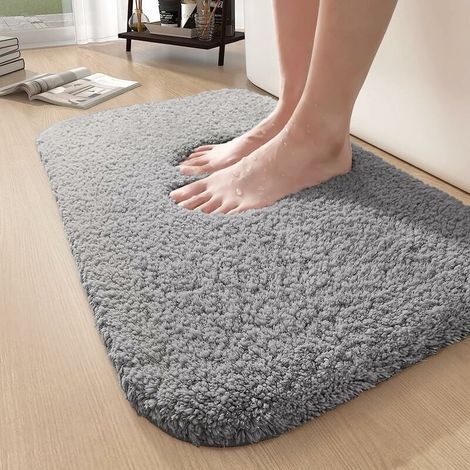 1 Tapis de bain, microfibre douce, antidérapant, lavable en machine, pour salle de bain, chambre (1/5)