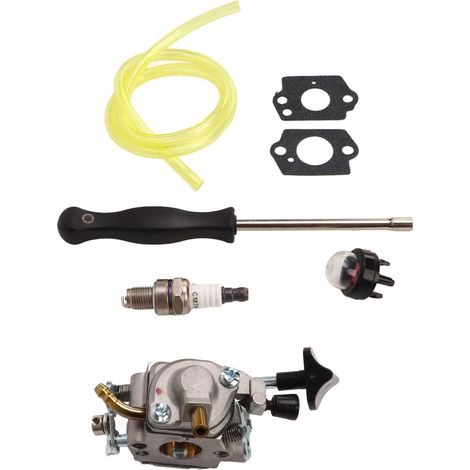 Kit de 7 pièces pour tronçonneuse Stihl BR500, BR550 et BR600 : carburateur, tuyau d'essence, joint de bidon d'huile, bougie d'allumage et tournevis hexagonal. (1/5)